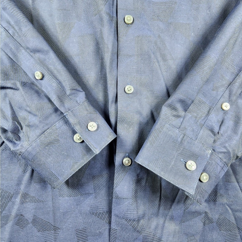 Calvin Klein Mens Slim Fit Performance Non Iron Dress Shirt 17.5 36/37 Navy Blue - Picture 3 of 7